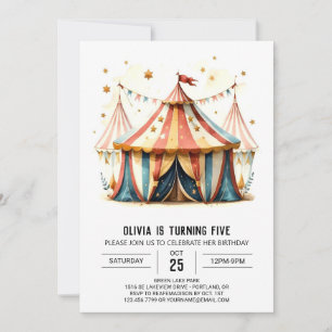 Digital Kids' Tent Circus Birthday Invitation