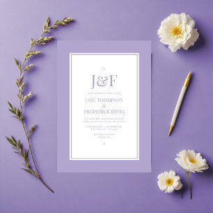 Digital Lavender Colour Wedding Invitation