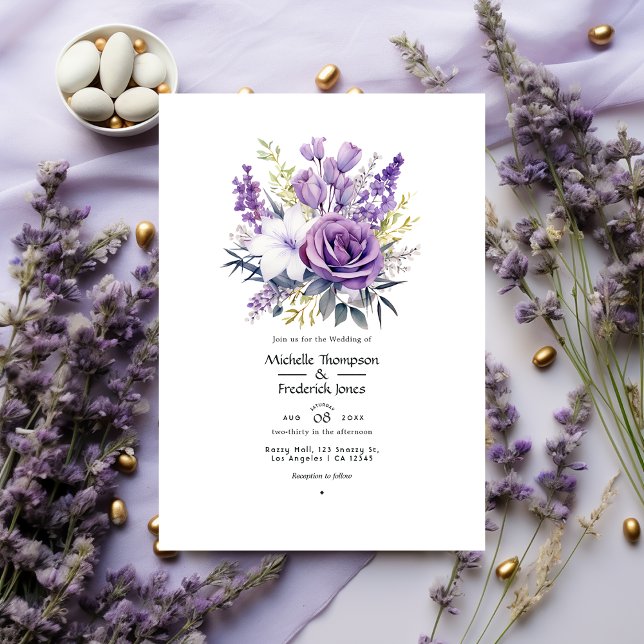 Digital Lavender Floral Wedding Invitation (Creator Uploaded)