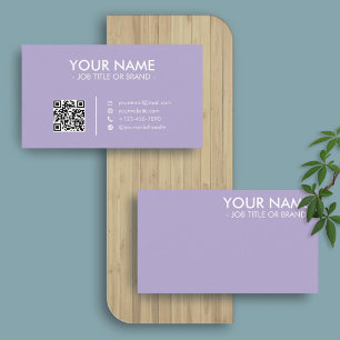 Digital Lavender Minimalist Professional QR Code Business Card