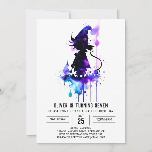 Digital Little Wizard Magical Birthday Invitation (Front)