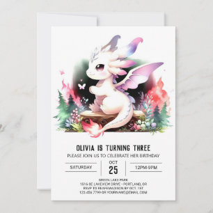 Digital Majestic Dragon Birthday Invitation