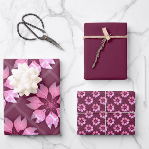 Digital Mandala Floral Wrapping Paper Sheet