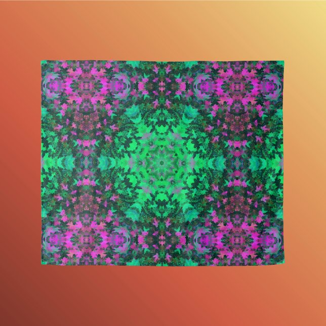 Digital Mandala Green and Purple Tapestry (Creator Uploaded)