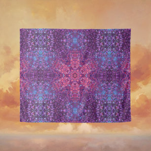 Digital Mandala Pink Purple and Blue Tapestry