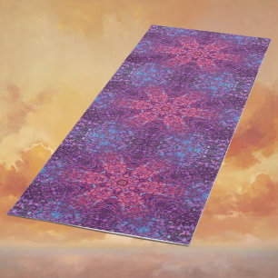 Digital Mandala Pink Purple and Blue Yoga Mat
