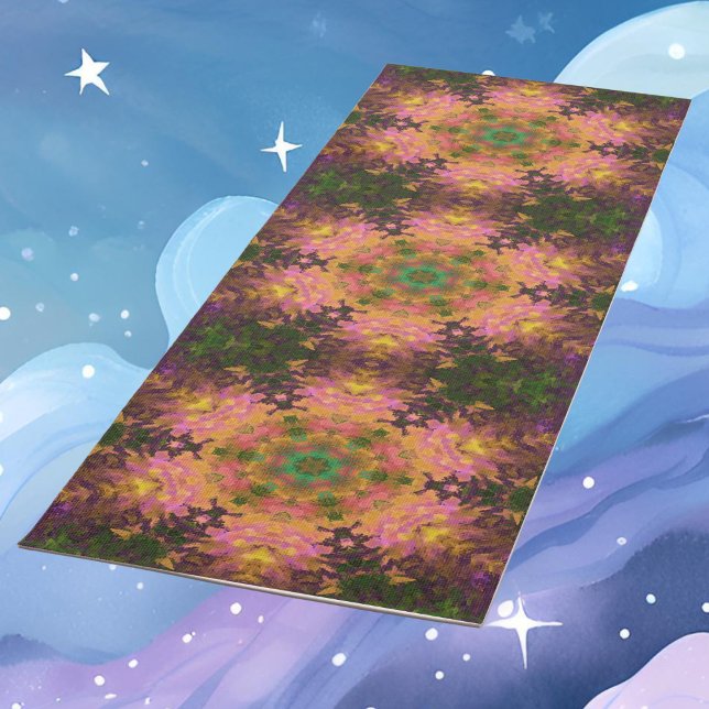 Digital Mandala Pink Yellow and Green Yoga Mat (Creator Uploaded)