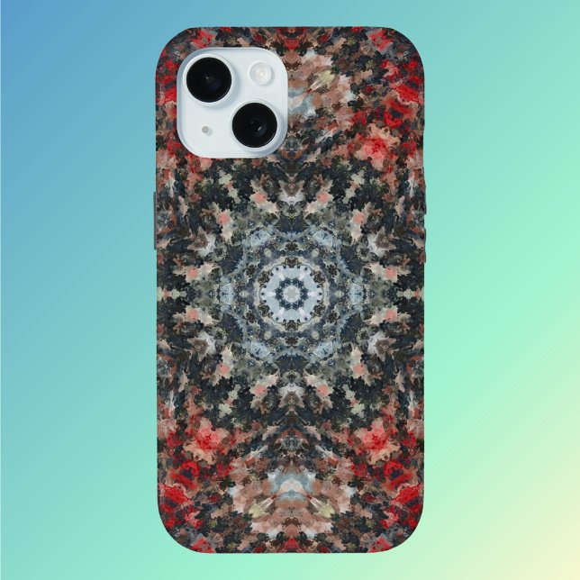 Digital Mandala Red and White Case-Mate iPhone Case (Creator Uploaded)