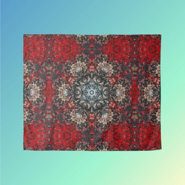 Digital Mandala Red and White Tapestry (Creator Uploaded)