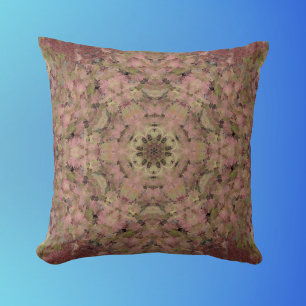 Digital Mandala Red Yellow and Brown Cushion