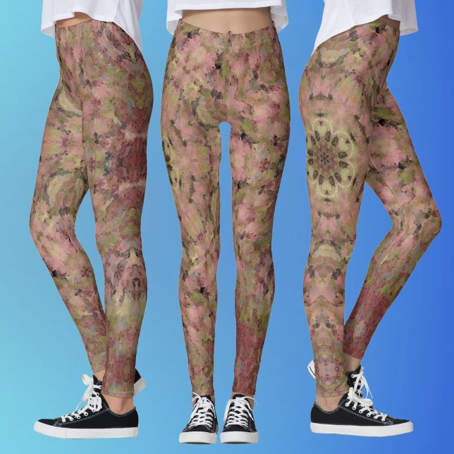 Digital Mandala Red Yellow and Brown Leggings (Creator Uploaded)