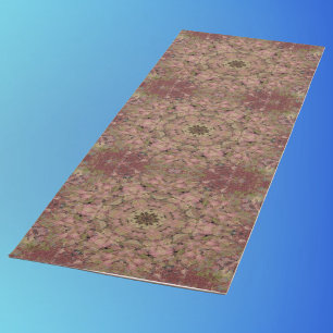 Digital Mandala Red Yellow and Brown Yoga Mat