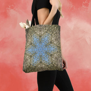 Digital Mandala Yellow and Blue Tote Bag