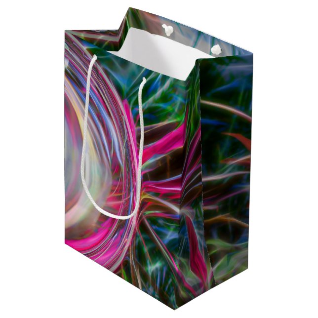 Digital Marble Soap Bubble   Medium Gift Bag (Front Angled)
