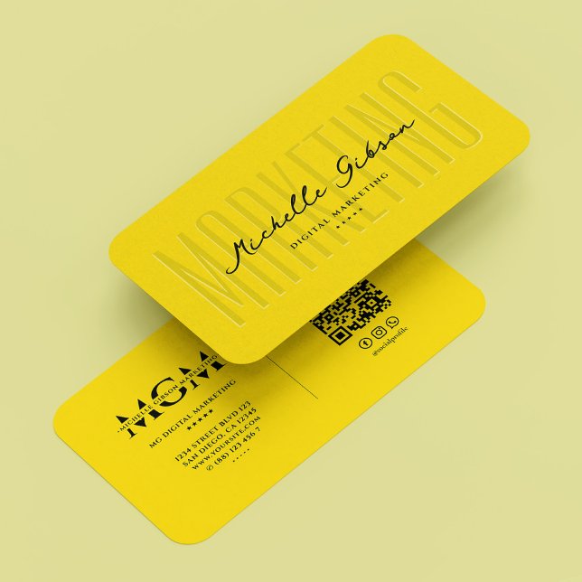 Digital Marketing Agency Yellow Modern Monogram Business Card (Digital Marketing Agency Yellow Modern Monogram Business Card
)