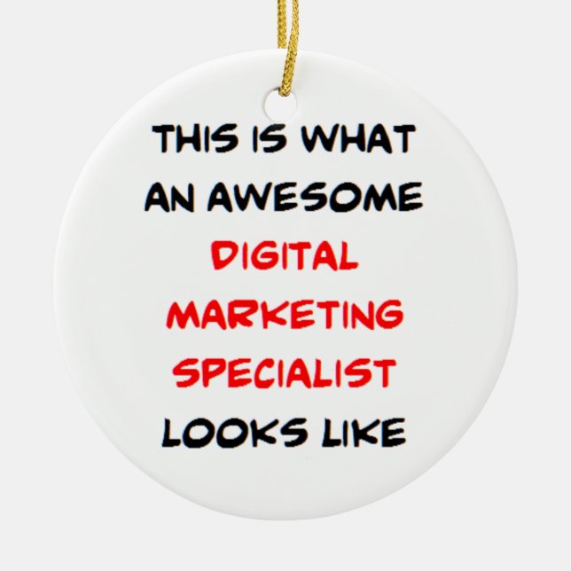 digital marketing specialist, awesome ceramic ornament (Front)