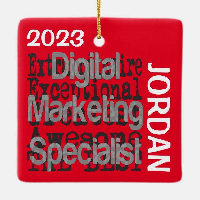 Digital Marketing Specialist Extraordinaire CUSTOM Ceramic Ornament (Back)