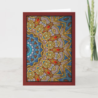 Digital Maroon Mandala Holiday Card