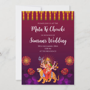 Digital Mata ki Chowki invite & Maa Sherawali