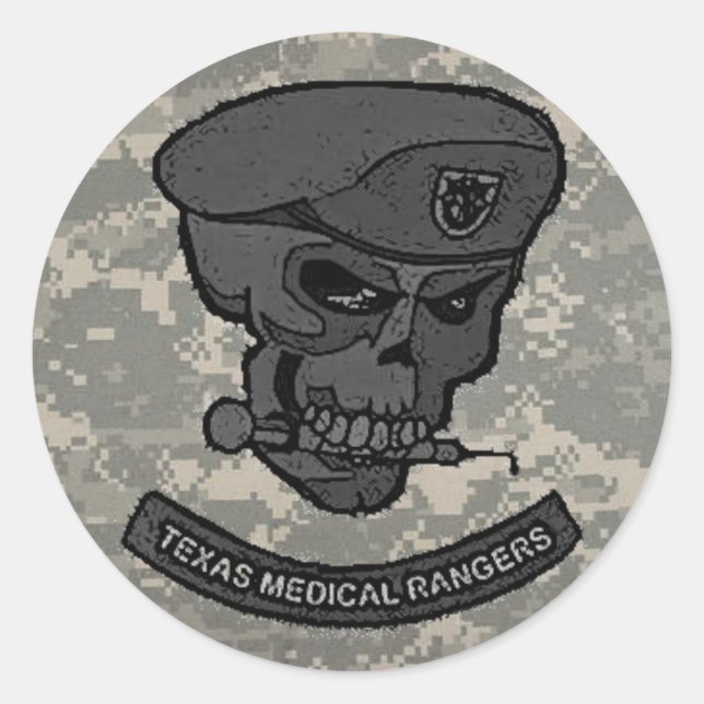 digital, Medical rangers with skull-cartoon Classic Round Sticker (Front)