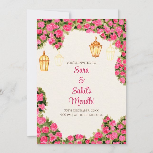 Digital Mehendi invitation & Digital Mehndi invite (Front)