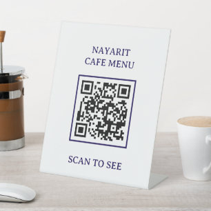 Digital Menu Template With Qr Code Pedestal Sign