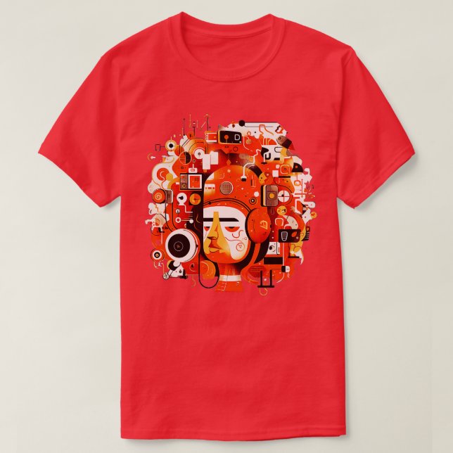 Digital Mind A Vibrant and Playful Illustration of T-Shirt (Design Front)