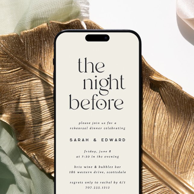 Digital Minimalist Rehearsal Dinner Invitation (Optimized for digital sharing - choose Instant Download)