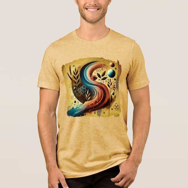 Digital Mirage – Futuristic Abstract Print Tee (Front)