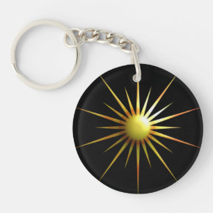 Digital Modern Sun Key Ring