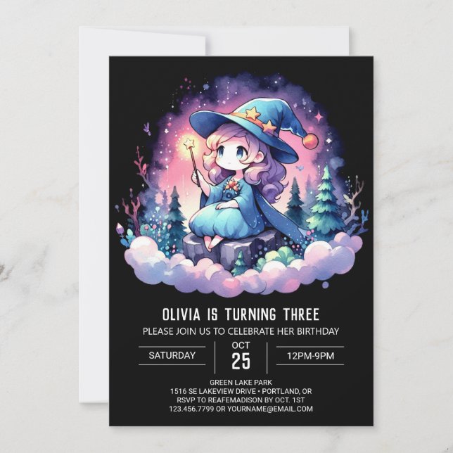 Digital Modern Wizard Birthday Invitation (Front)
