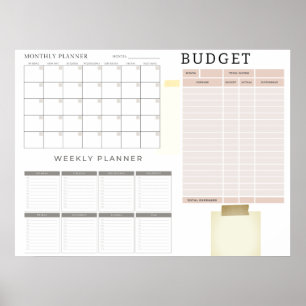 Digital Monthly Budget Planner Poster