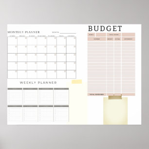 Digital Monthly Budget Planner Poster