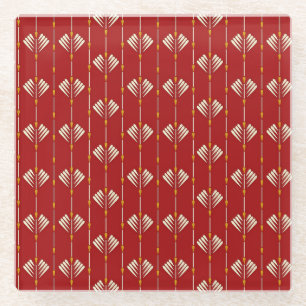 Digital Mughal: Textile Plant Artwork. Glass Coaster