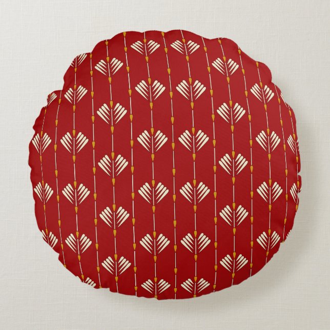 Digital Mughal: Textile Plant Artwork. Round Cushion (Front)