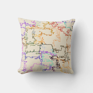 Digital Multicolor Abstract Line Pattern Cushion