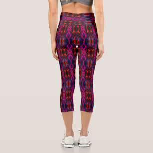 Digital Multicolored Pattern   Capri Leggings