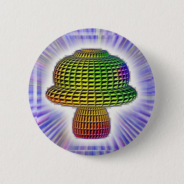 Digital Mushroom 6 Cm Round Badge (Front)