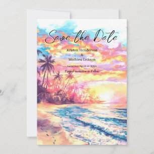 Digital Nautical Beach Wedding Save The Date