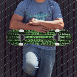 Digital Nerd Neo Pattern Futuristic Skateboard