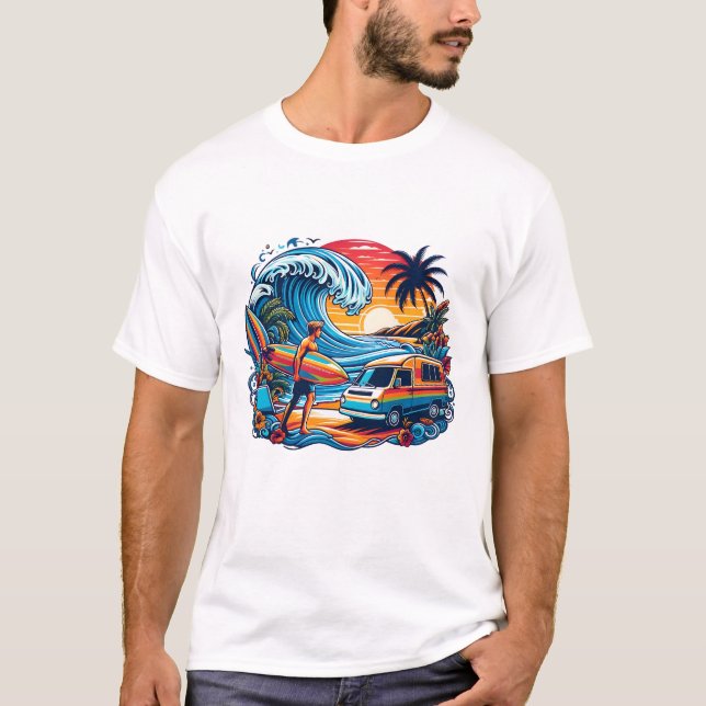 Digital Nomad Vanlife Surfer T-Shirt (Front)
