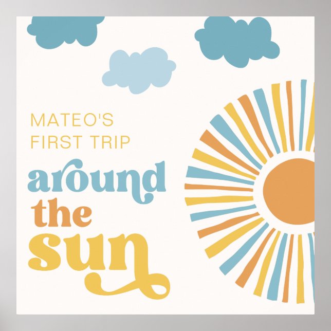 Digital or Printed Sun Birthday Poster (Front)