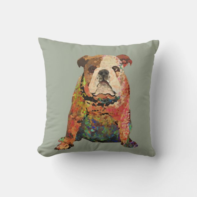 Digital Painted English Bulldog Cushion (Front)