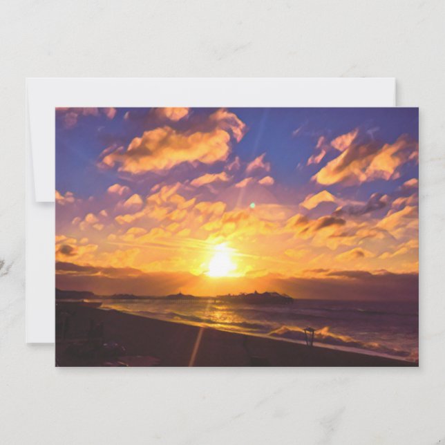 Digital Painting - Amazing Sunrise over the Pier (Front)