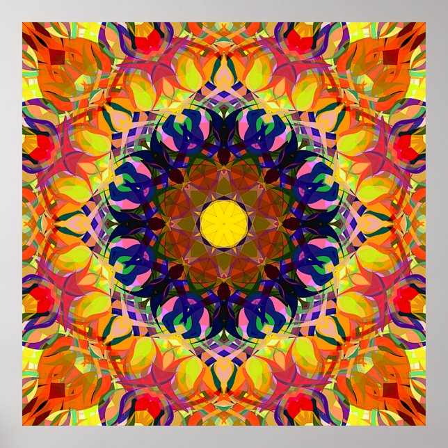 Digital Painting Beautiful Abstract Colourful Back Poster (Front)