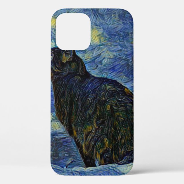 Digital painting Shambhala cat in Vincent Van Gogh Case-Mate iPhone Case (Back)