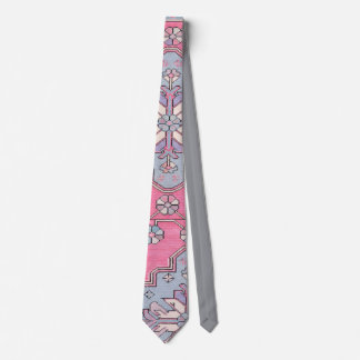 Digital Paisley Tie Pink Grey