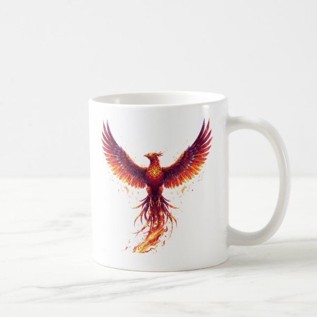 Digital Phoenix Rebirth Spirit Coffee Mug (Right)
