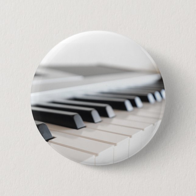 Digital piano keyboard 6 cm round badge (Front)