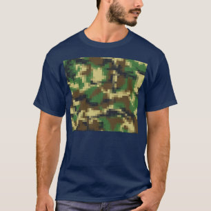 Digital Pixel Camo Camoue Pattern Print T-Shirt